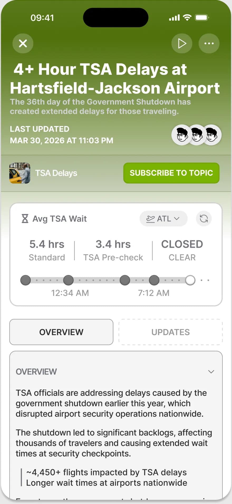 A Morning Digest topic brief on iPhone with a subscribe to topic control