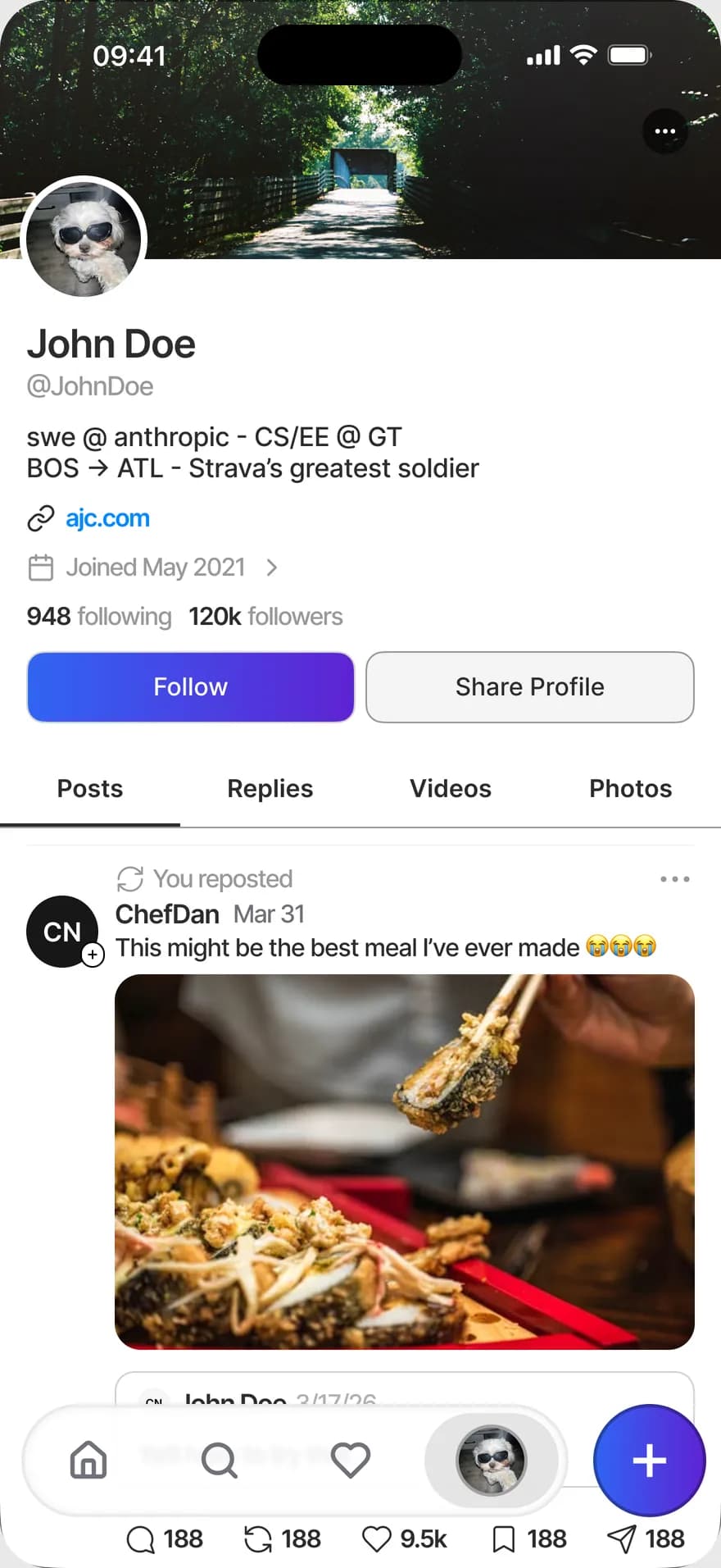 A Spark profile showing a verified badge and what the account covers